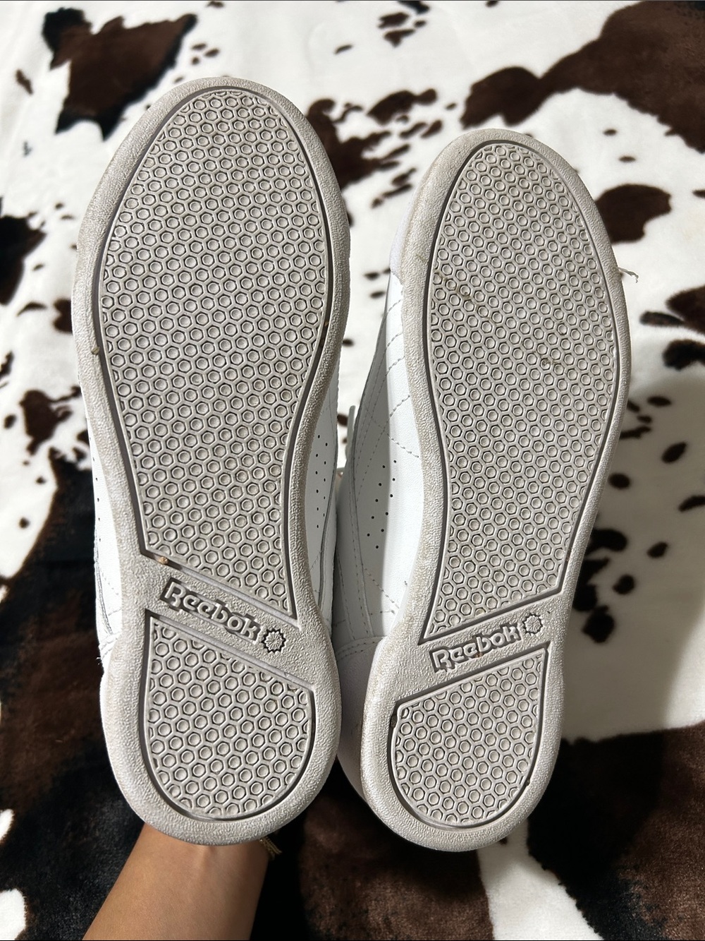 Reebok White High-Top Leather Sneakers with Twin Ankle Straps - Picture 4 of 5